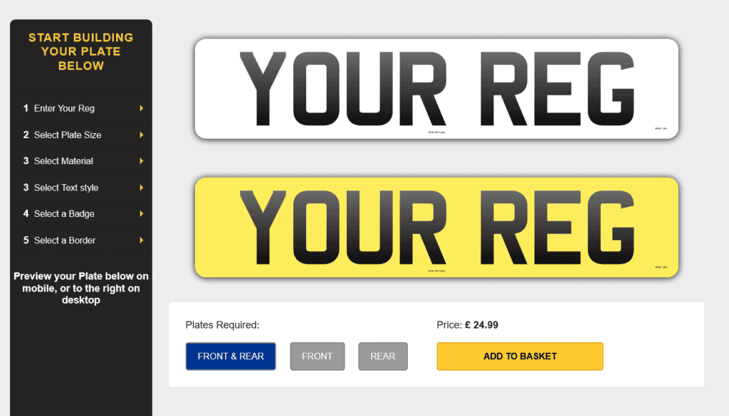 Business Spotlight - Number Plates 4 you NUmber plate builder